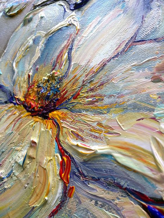 (image for) Knife oil painting on canvas flowers - Click Image to Close
