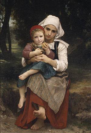 (image for) William Bouguereau Oil Paintings Breton Brother and Sister 1871 - Click Image to Close