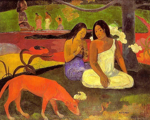 (image for) Paul Gauguin painting artwork Arearea (aka Joyousness) 1892 - Click Image to Close