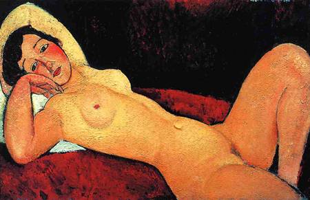 (image for) Amedeo Modigliani paintings Reclining Nude (aka La Reveuse) 1917 - Click Image to Close