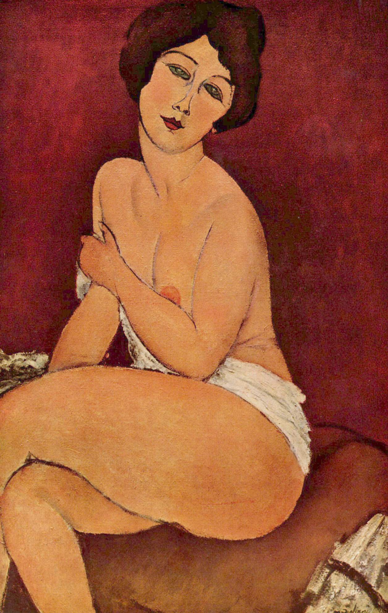 (image for) Amedeo Modigliani Nude Sitting on a Divan ("La Belle Romaine"), - Click Image to Close