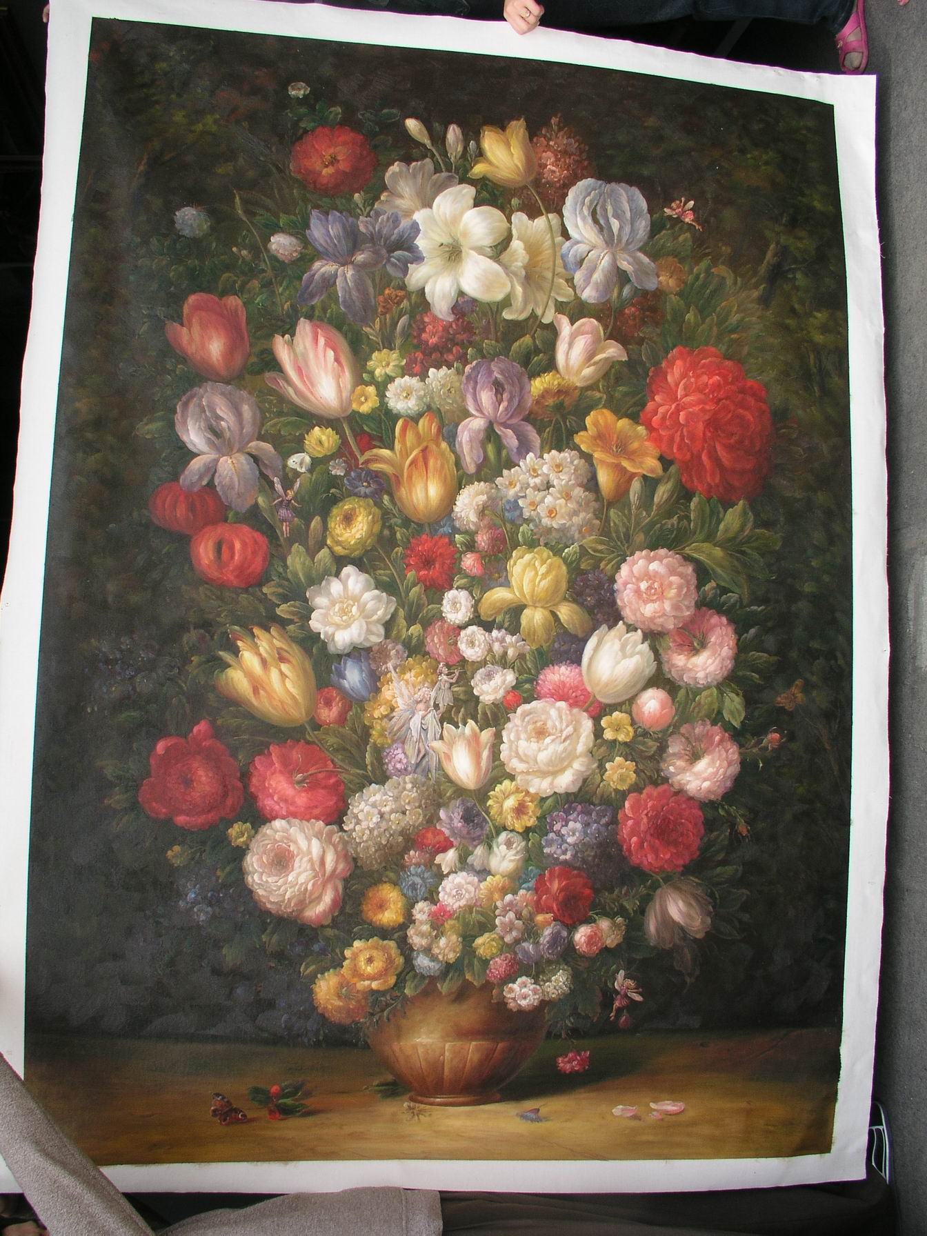 (image for) Classical Flower Oil Painting on Canvas, Fine art - Click Image to Close