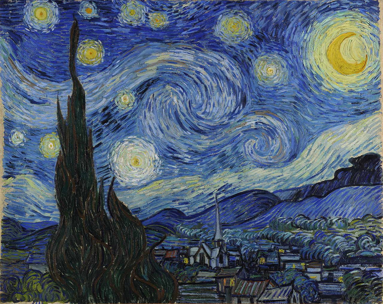 (image for) Handmade oil painting Copy paintings of famous artists Van Gogh paintings artwork Starry Night 1889 - Click Image to Close