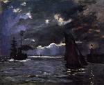 (image for) Handmade oil painting Copy paintings of famous artists Seascape Night Effect 1866