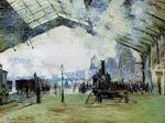 Claude Oscar Monet painting The Normandy Train Gare Saint Lazare Claude Oscar Monet painting The Normandy Train Gare Saint Lazare