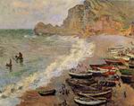 Reproduction of Claude Oscar Monet art Beach at Etretat 1883 Reproduction of Claude Oscar Monet art Beach at Etretat 1883