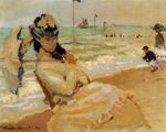 Claude Oscar Monet paintings Camille On The Beach At Trouville Claude Oscar Monet paintings Camille On The Beach At Trouville