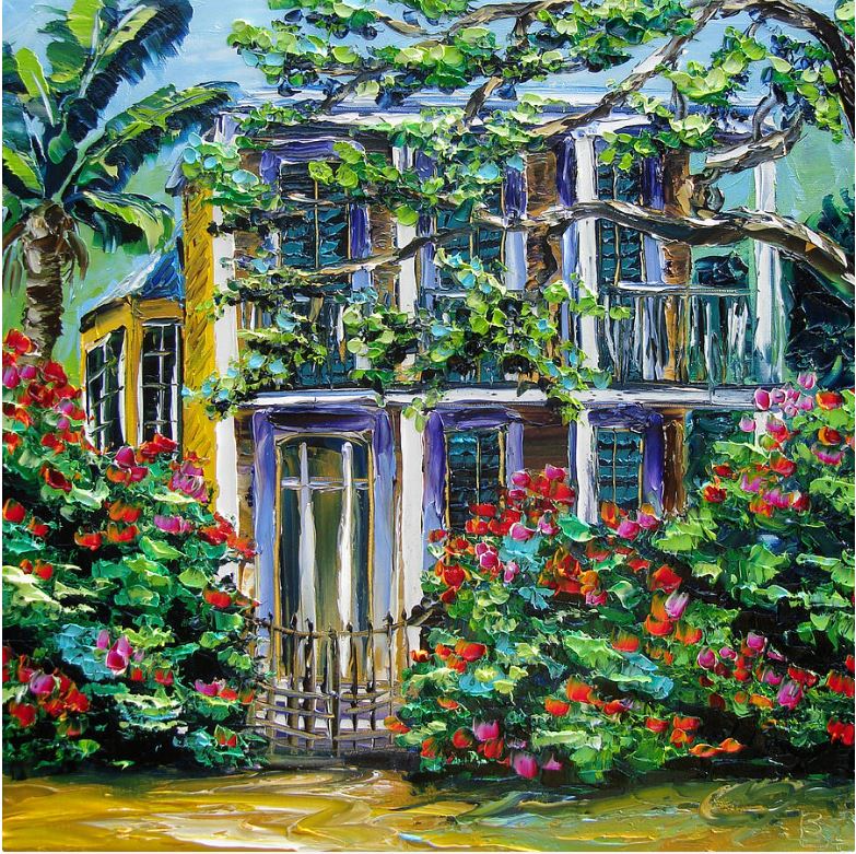 New Orleans oil paintings for sale, Behind the gate B.Sasik New Orleans oil paintings for sale, Behind the gate B.Sasik