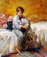 Non-Famous Artist or Original oil painting on canvas:PeopleIP045 Non-Famous Artist or Original oil painting on canvas:PeopleIP045