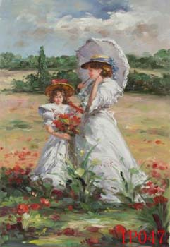 Non-Famous Artist or Original oil painting on canvas:PeopleIP47 Non-Famous Artist or Original oil painting on canvas:PeopleIP47