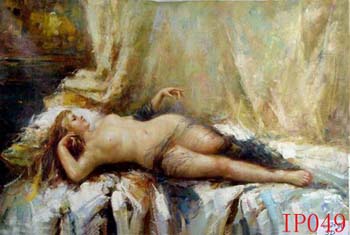 Non-Famous Artist or Original oil painting on canvas:PeopleIP49 Non-Famous Artist or Original oil painting on canvas:PeopleIP49