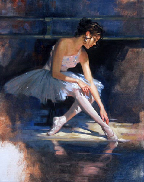 (image for) Richard johnson Blue Reflections Handmade oil painting Copy paintings of famous artists paintings - Click Image to Close