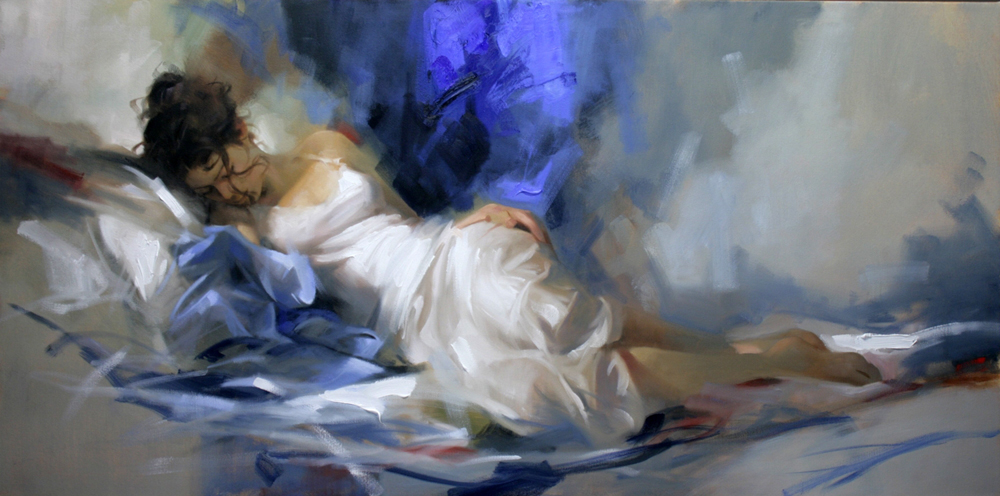 (image for) Reproductions Richard johnson paintings Moonlight Repose - Click Image to Close