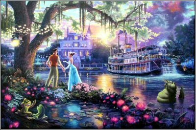 (image for) Handmade oil painting Copy paintings of famous artists Thomas Kinkade's painting, Princess and the Fro