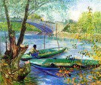 (image for) Handmade oil painting Copy paintings of famous artists Van Gogh paintings artwork Fishing In Spring