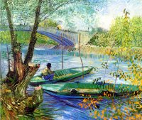 Handmade Oil painting for home canvas, oil painting framed canvas for living room Van Gogh paintings artwork Fishing In Spring (image for) Handmade Oil painting for home canvas, oil painting framed canvas for living room Van Gogh paintings artwork Fishing In Spring