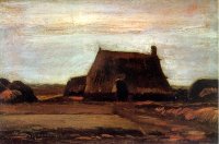 (image for) Van Gogh paintings artwork Farmhouse with Peat Stacks