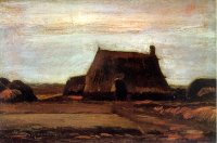 Van Gogh paintings artwork Farmhouse with Peat Stacks (image for) Van Gogh paintings artwork Farmhouse with Peat Stacks