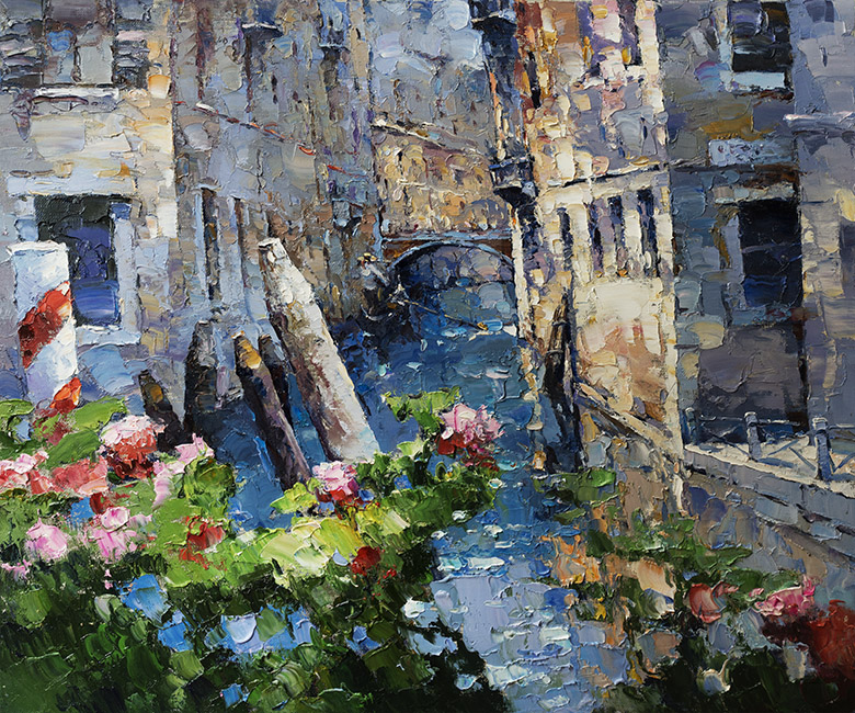 Reproduction Alexi Zaitsev Cafe on the canal of San Felice