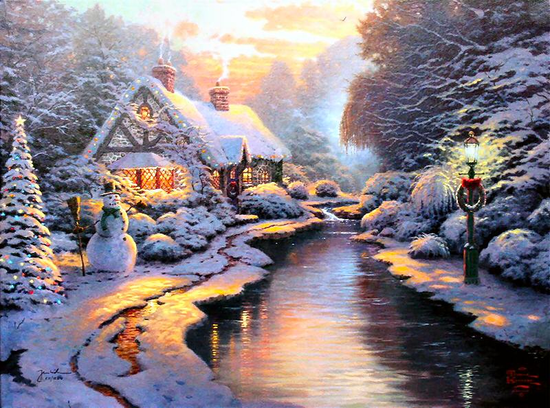 Reproductions Thomas oil painting on canvas Christmas Evening (image for) Reproductions Thomas oil painting on canvas Christmas Evening